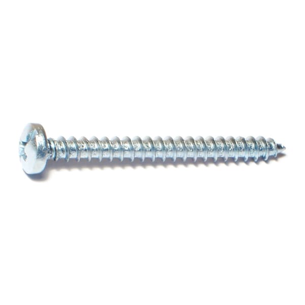 Midwest Fastener Sheet Metal Screw, #10 x 2 in, Zinc Plated Steel Pan Head Combination Phillips/Slotted Drive 03193 - main